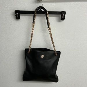 Black Tory Burch Crossbody with Gold Chain Strap
